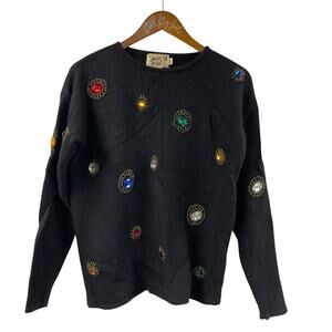 No So Ugly Christmas Sweater Vintage Glory B Gems Angora Lambswool Medium